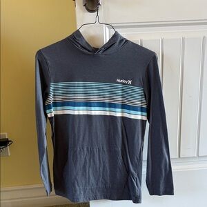 Hurley Boys Blue and White Striped Hoodie